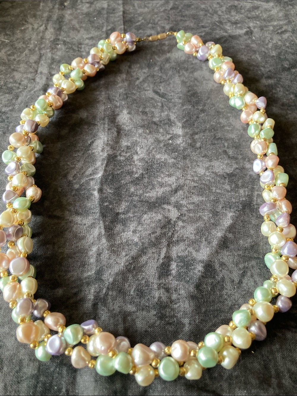 Pastel Multi-Color Bead Cluster Necklace - Cool to the Touch